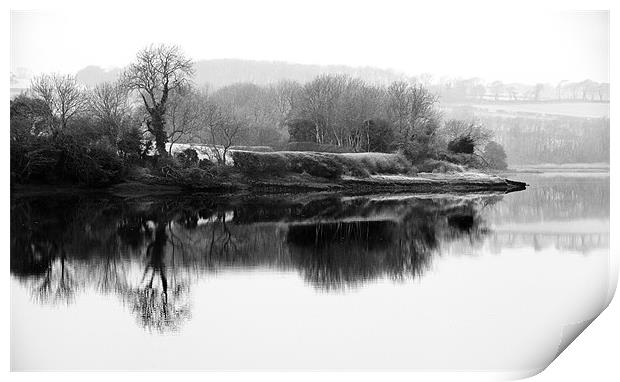 Carew Castle Mill Pond Reflections Print by Simon West