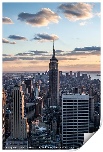 Empire State Sunset - I Print by David Tinsley