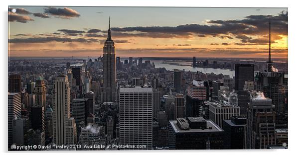Empire State Sunset - II Acrylic by David Tinsley