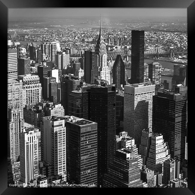 Manhattan In Monochrome Framed Print by David Tinsley