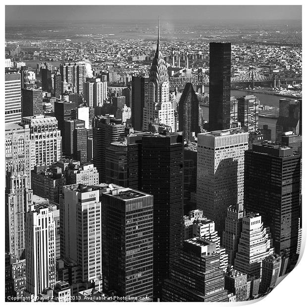 Manhattan In Monochrome Print by David Tinsley