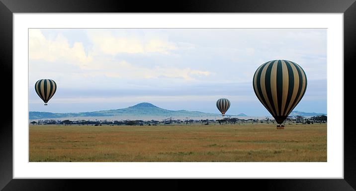 Balloons over Serengeti Framed Mounted Print by Tony Murtagh