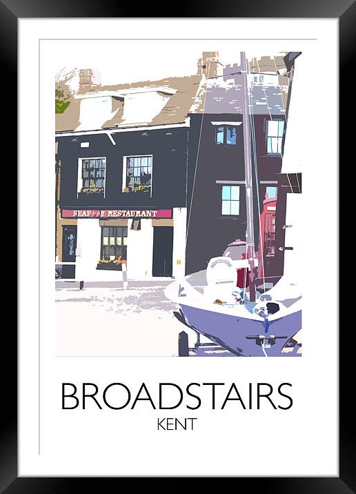 Broadstairs Tartar Frigate and Boat Framed Mounted Print by Karen Slade
