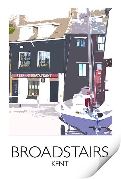Broadstairs Tartar Frigate and Boat Print by Karen Slade