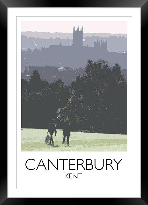 Canterbury Cathedral Railway Style Print Framed Mounted Print by Karen Slade