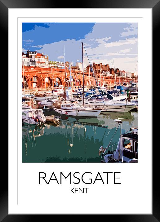 Ramsgate Harbour Railway Style Print Framed Mounted Print by Karen Slade
