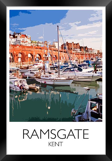 Ramsgate Harbour Railway Style Print Framed Print by Karen Slade