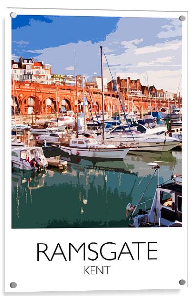 Ramsgate Harbour Railway Style Print Acrylic by Karen Slade