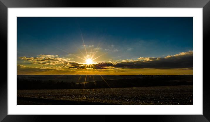Combe Sunset Framed Mounted Print by Mark Llewellyn
