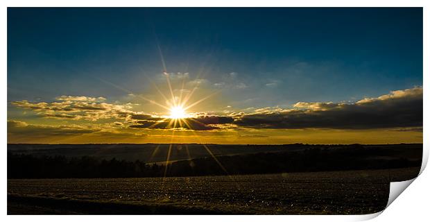 Combe Sunset Print by Mark Llewellyn