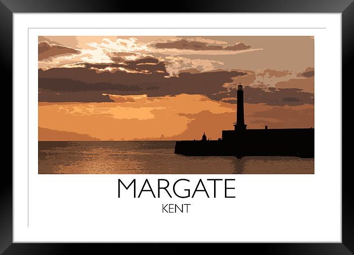 Margate harbour Railway Style Print Framed Mounted Print by Karen Slade