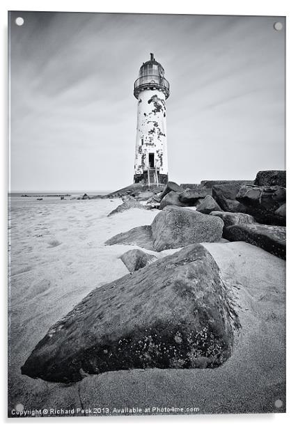 Talacre Lighthouse Acrylic by Richard Peck