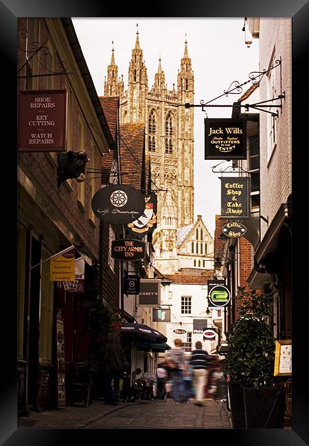 Canterbury Cathedral from Butchery Lane Framed Print by Karen Slade