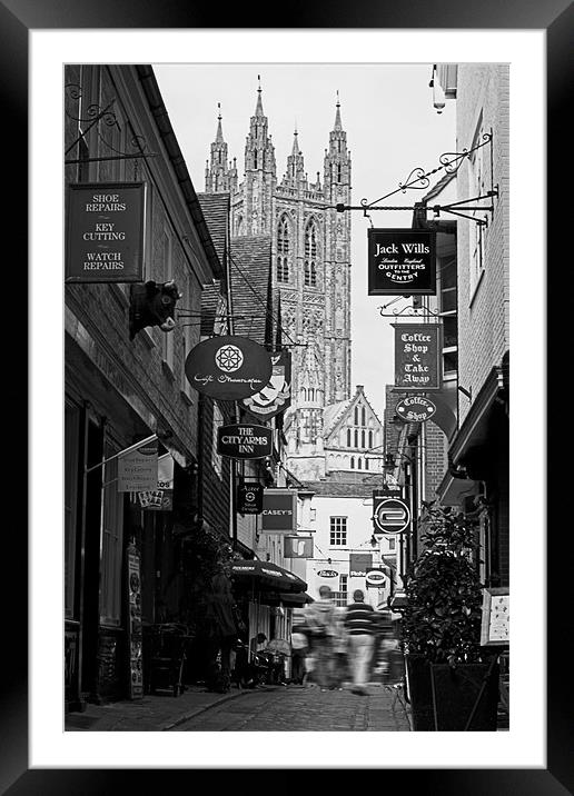 Canterbury Street Scene Framed Mounted Print by Karen Slade