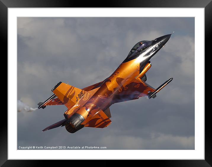 RNAF F-16 Falcon Framed Mounted Print by Keith Campbell