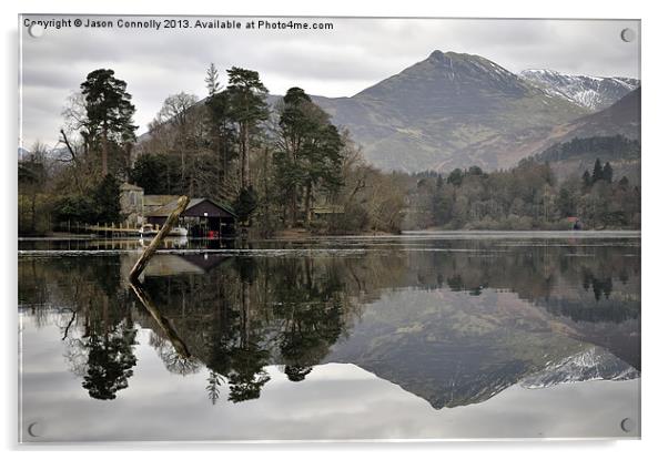 Derwentwater Reflections Acrylic by Jason Connolly