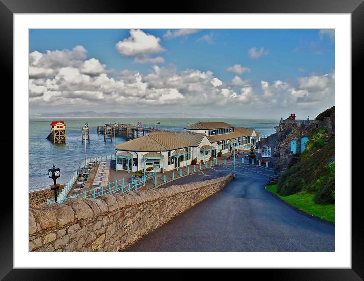 Mumbles Pier. Framed Mounted Print by Becky Dix