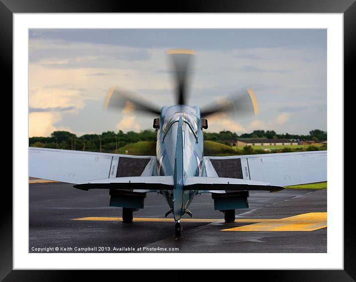 Spitfire Taxies Out Framed Mounted Print by Keith Campbell