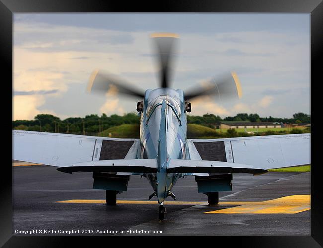 Spitfire Taxies Out Framed Print by Keith Campbell