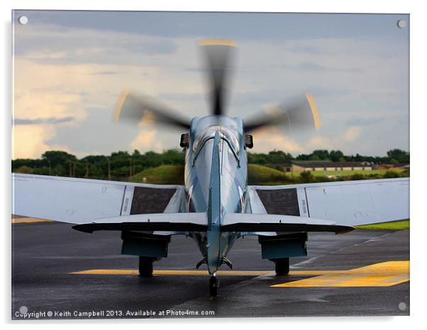 Spitfire Taxies Out Acrylic by Keith Campbell