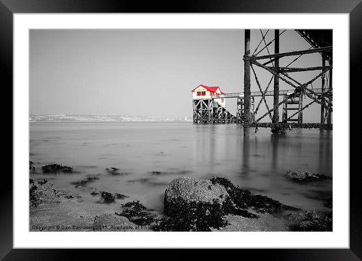 Mumbles Lifeboat Station BW Framed Mounted Print by Dan Davidson