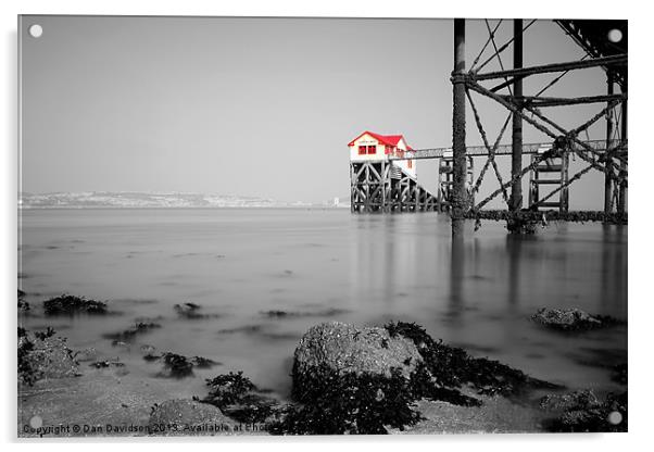 Mumbles Lifeboat Station BW Acrylic by Dan Davidson