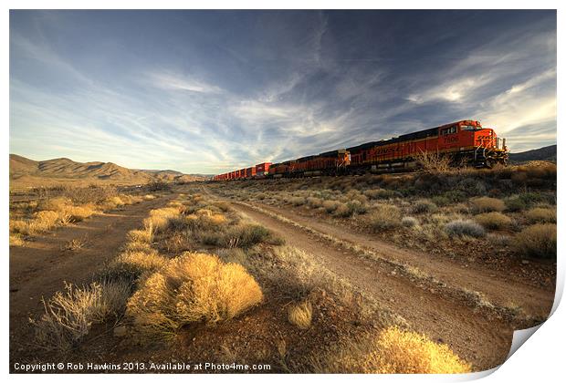 Westbound Freight Print by Rob Hawkins