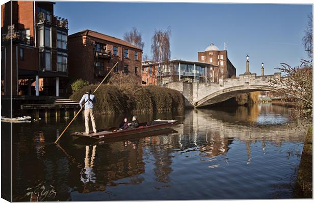 Punting in Norwich Canvas Print by Paul Macro
