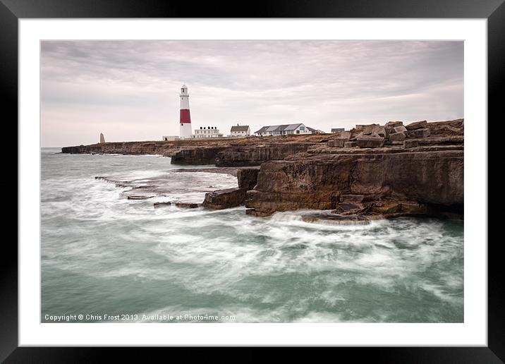 Portland Bill Waves Framed Mounted Print by Chris Frost