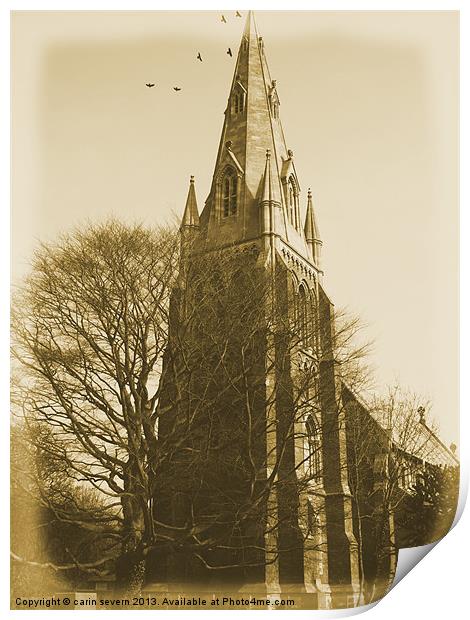 The Church by the River Print by carin severn