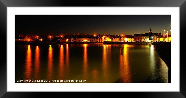 Night falls on Anstruther Framed Mounted Print by Bob Legg