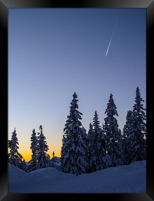 Evening Snowscape Framed Print by Mark Llewellyn