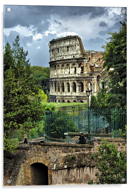 Colosseum Rome Acrylic by Darren Burroughs