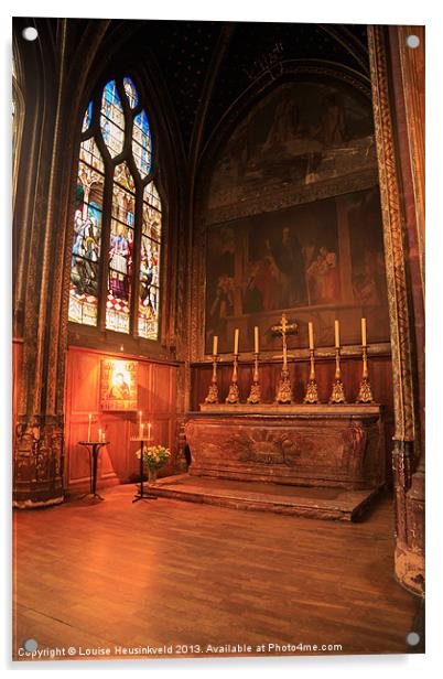 Chapel in St Severin Church, Paris Acrylic by Louise Heusinkveld