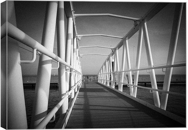 Walkway to the moorings Canvas Print by Ian Johnston  LRPS