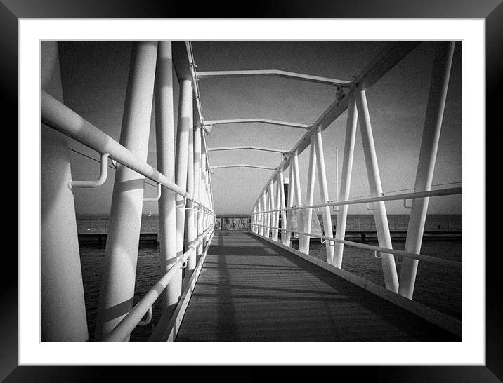 Walkway to the moorings Framed Mounted Print by Ian Johnston  LRPS