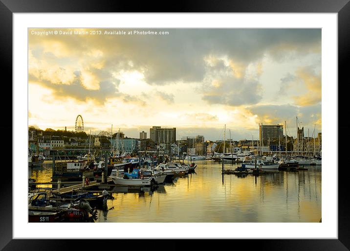 Captivating Plymouth Harbour Scene Framed Mounted Print by David Martin