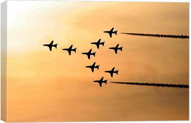 Red Arrows evening display Canvas Print by Rachel & Martin Pics