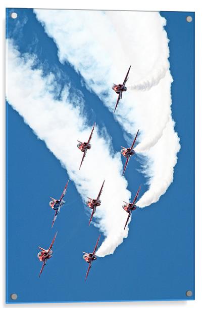 Red arrows diving out of a loop Acrylic by Rachel & Martin Pics