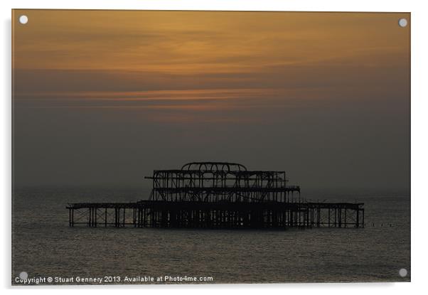 Brighton sunset Acrylic by Stuart Gennery