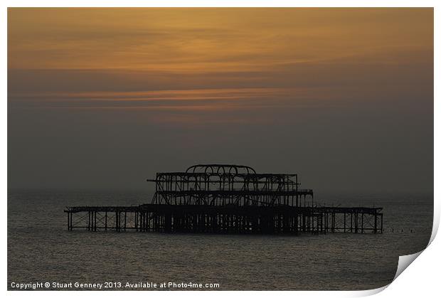Brighton sunset Print by Stuart Gennery