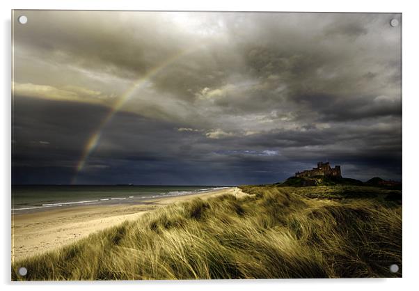 Bambrough Rainbow Acrylic by Dave Hudspeth Landscape Photography