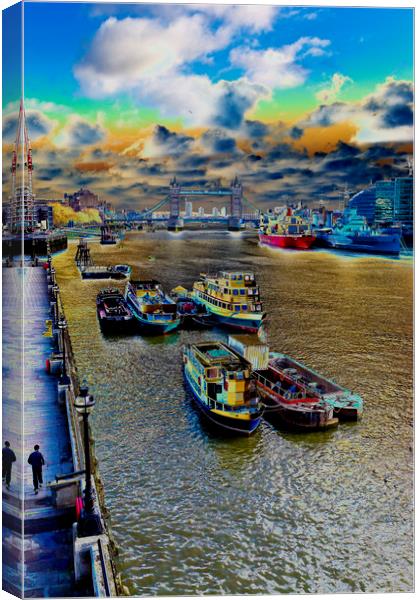 River Thames Art Canvas Print by David Pyatt