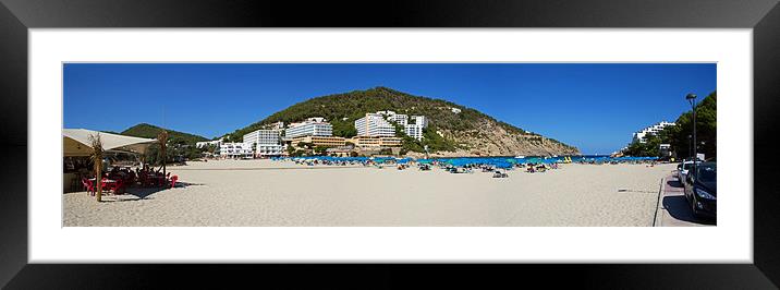 Cala Llonga Beach Panorama Framed Mounted Print by Tom Gomez
