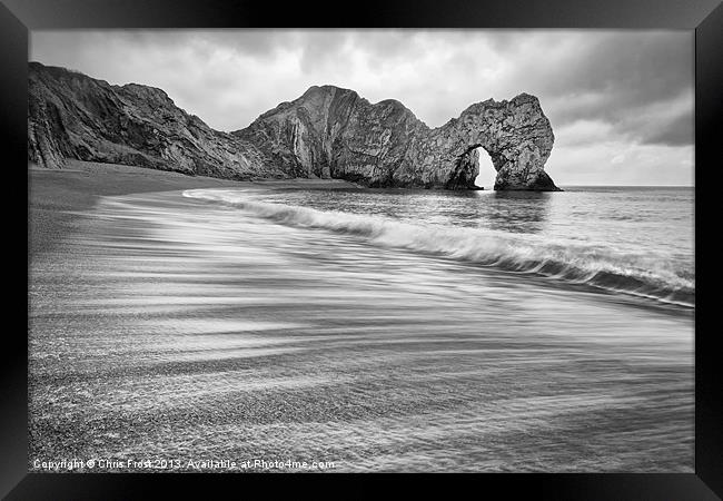 Waves at Durdle Door Framed Print by Chris Frost