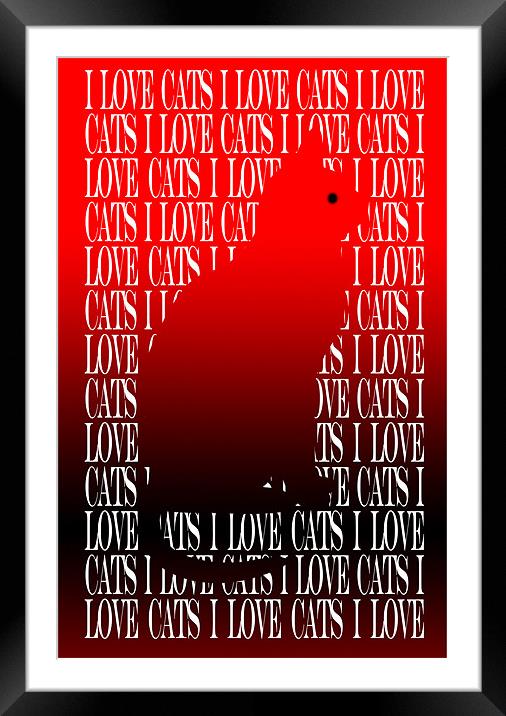 Love Cats Red Framed Mounted Print by iphone Heaven