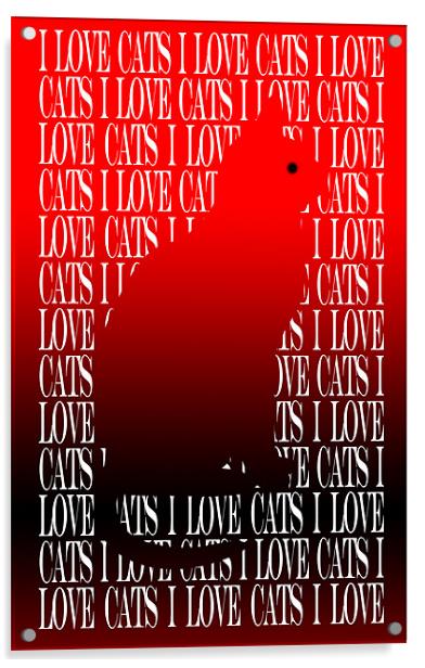 Love Cats Red Acrylic by iphone Heaven