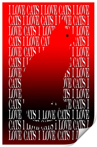 Love Cats Red Print by iphone Heaven