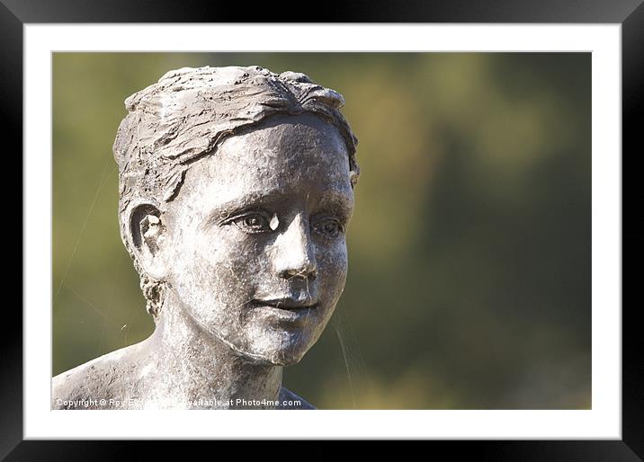Peter Pan statue Framed Mounted Print by Roy Evans