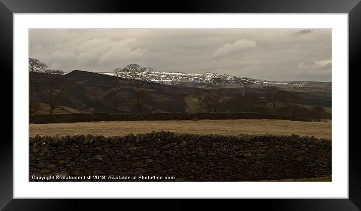 The Black Peak. Framed Mounted Print by malcolm fish